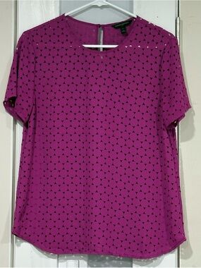 Banana Republic Magenta Short-Sleeve Blouse S